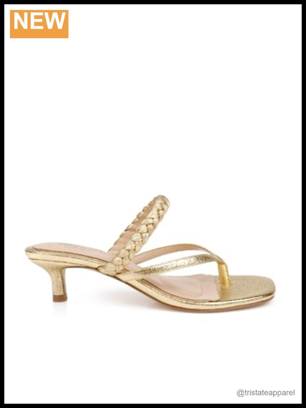 Kitten Heel Slingback Slide Sandal Square Toe Faux Leather Padded